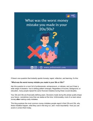 What Was the Worst Money Mistake You Made in Your 20s_30s_