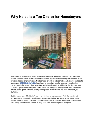 Why Noida Is a Top Choice for Homebuyers