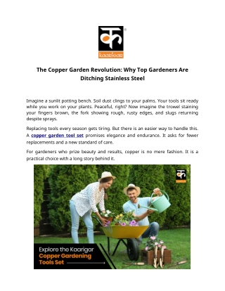 The Copper Garden Revolution: Why Top Gardeners Are Ditching Stainless Steel