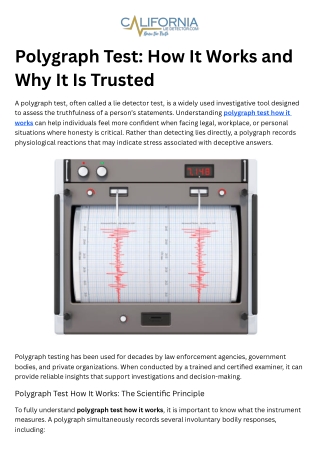 Polygraph Test How It Works and Why It Is Trusted