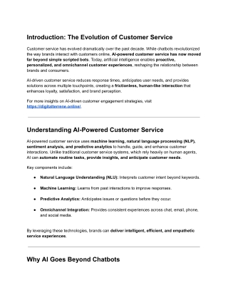 AI-Powered Customer Service Beyond Chatbots