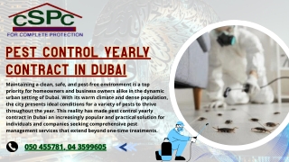Maximizing Property Protection with Pest Control Yearly Contract in Dubai Ensuring a Safe and Healthy Environment