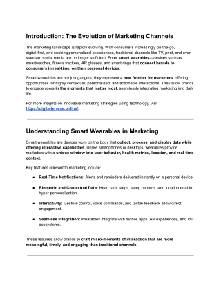 Smart Wearables as the Next Marketing Channel