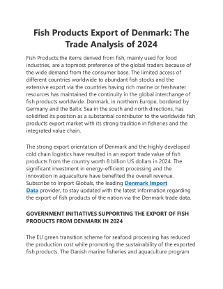 Fish Products Export of Denmark