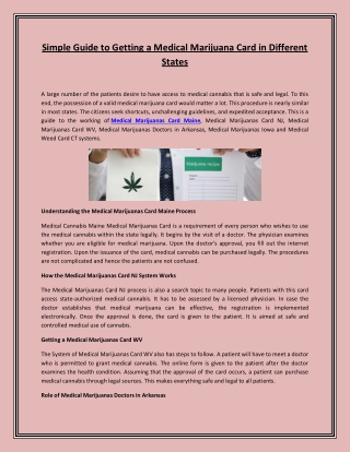 Simple Guide to Getting a Medical Marijuana Card in Different States (1)
