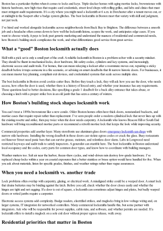 How to Choose the Best Locksmiths in Boston for Residential and Commercial Needs
