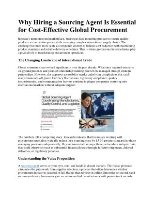B2B Sourcing Agent Supporting Smart Procurement Decisions