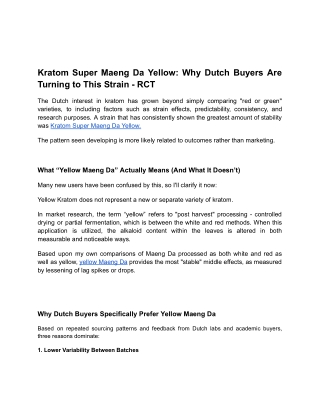 Kratom Super Maeng Da Yellow_ Why Dutch Buyers Are Turning to This Strain