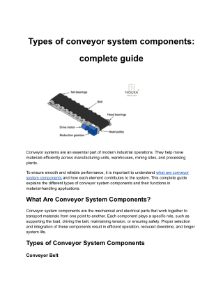 Types of conveyor system components_ complete guide