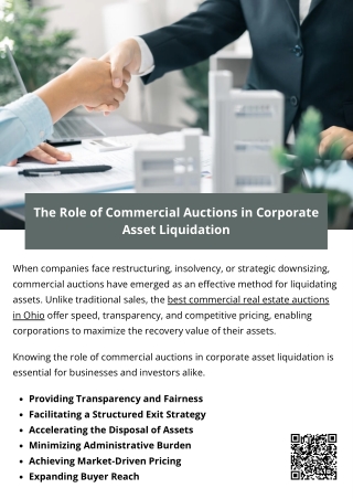 The Role of Commercial Auctions in Corporate Asset Liquidation
