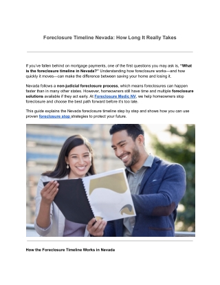Foreclosure Timeline Nevada_ How Long It Really Takes