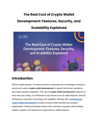 The Real Cost of Crypto Wallet Development_Features, Security, and Scalability Explained