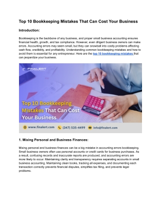 Top 10 Bookkeeping Mistakes That Can Cost Your Business