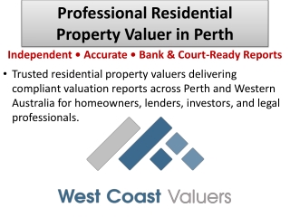 Residential Property Valuer Perth | West Coast Valuers