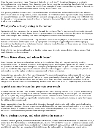 Botox for Neck Lines vs Neck Bands: Know the Difference