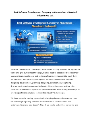 Best Software Development Company in Ahmedabad – Newtech Infosoft