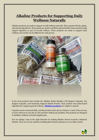 Alkaline Products for Supporting Daily Wellness Naturally