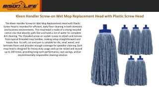 Screw-on Wet Mop Replacement Head with Plastic Screw Head
