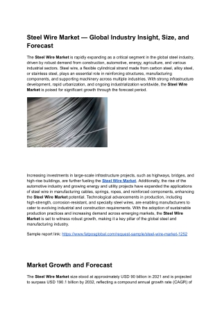 Steel Wire Market