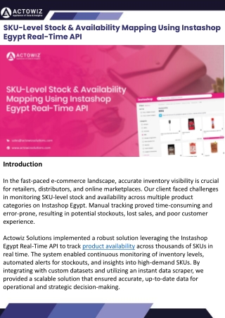 SKU-Level Stock & Availability Mapping Using Instashop Egypt Real-Time API