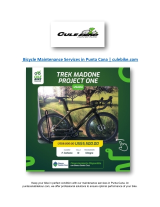 Bicycle Maintenance Services in Punta Cana | culebike.com