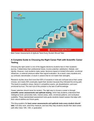 Best Career Assessments & Aptitude Tests Every Student Should Take
