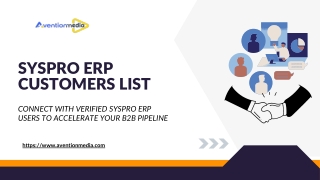 Verified SYSPRO ERP Users Database for Targeted Outreach
