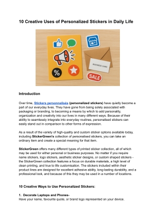 10 Creative Uses of Personalized Stickers in Daily Life