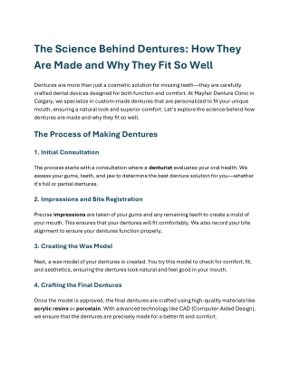 The Science Behind Dentures How They Are Made and Why They F