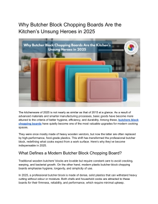 Why Butcher Block Chopping Boards Are the Kitchen’s Unsung Heroes in 2025