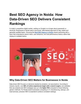Best SEO Agency in Noida_ How Data-Driven SEO Delivers Consistent Rankings