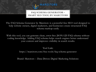 FAQ Schema Generator – AI & Voice Search Ready | Marcitors