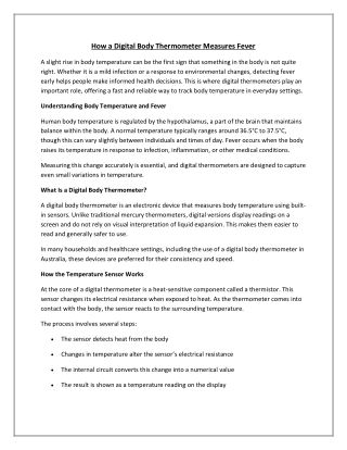 How a Digital Body Thermometer Measures Fever