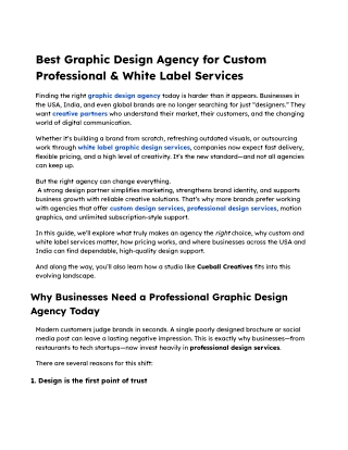Best Graphic Design Agency | Custom & White Label Services