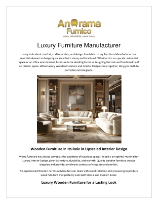 Luxury Furniture Manufacturer