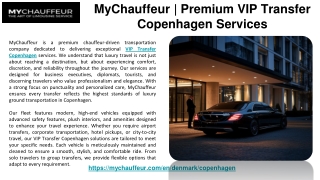 MyChauffeur | Premium VIP Transfer Copenhagen Services
