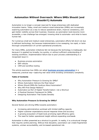 Practical Automation Decisions for Modern and Growing SMEs