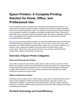 Epson Printers