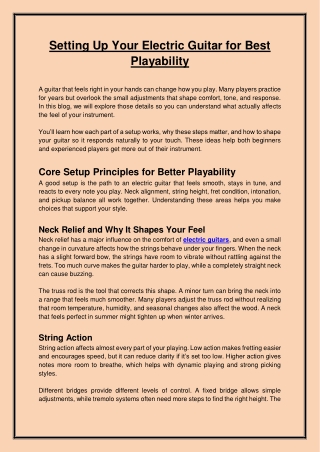 Unleash Your Sound with High-Performance Electric Guitars