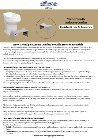 Travel-Friendly Bathroom Comfort Portable Stools & Essentials