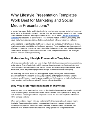 Why Lifestyle Presentation Templates Work Best for Marketing and Social Media Presentations