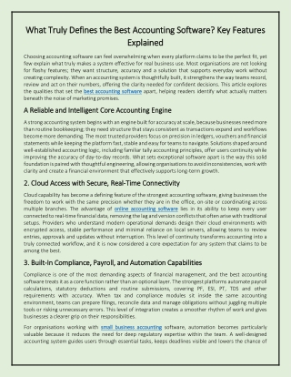 What Truly Defines the Best Accounting Software