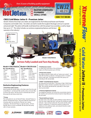 Cold Water Drain Line Jetters in Utah | HotJet USA