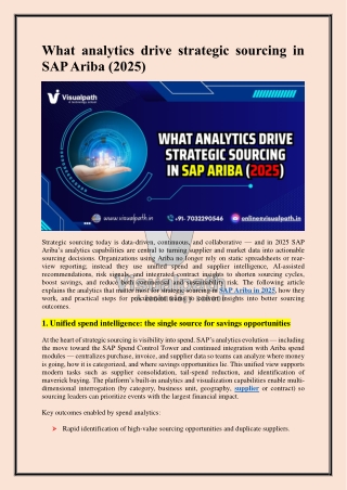 SAP Ariba Training in Hyderabad & SAP Ariba Online Training