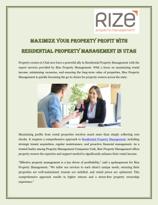 Maximize Your Property Profit with Residential Property Management in Utah