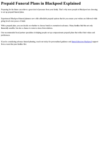 Green Burial Options for Families in Blackpool