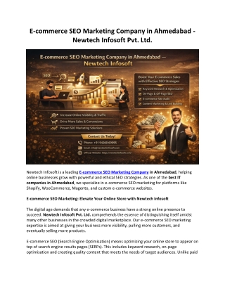 E-commerce SEO Marketing Company in Ahmedabad -Newtech Infosoft