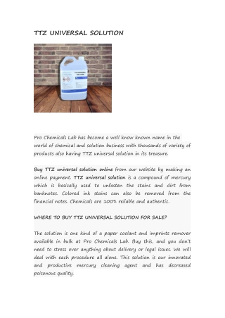 TTZ UNIVERSAL SOLUTION