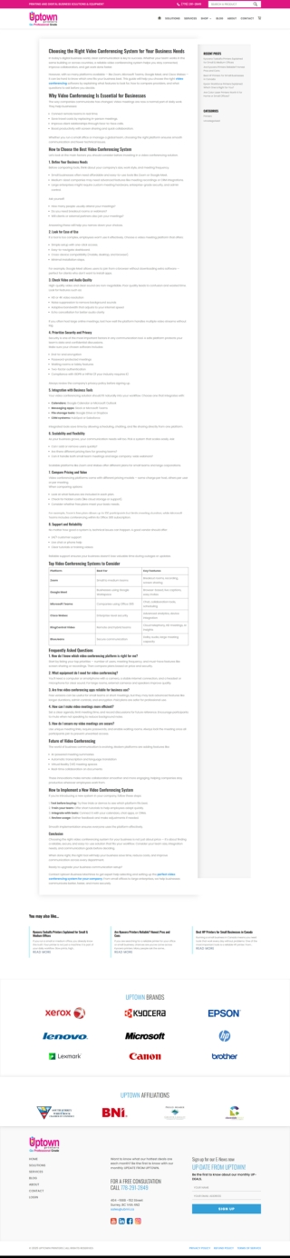 Choosing the Right Video Conferencing System for Your Business Needs
