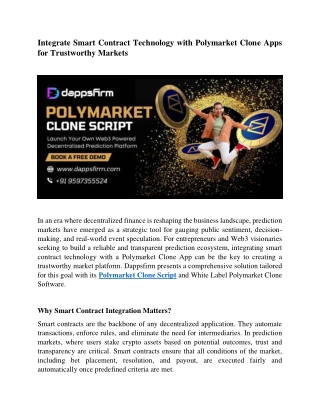 Smart Contract-Based Polymarket Clone App for High-Volume Prediction Markets